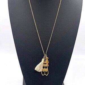 J. Crew Tassels Pendant Chain Necklace Gold Tone 33 to 35 inches